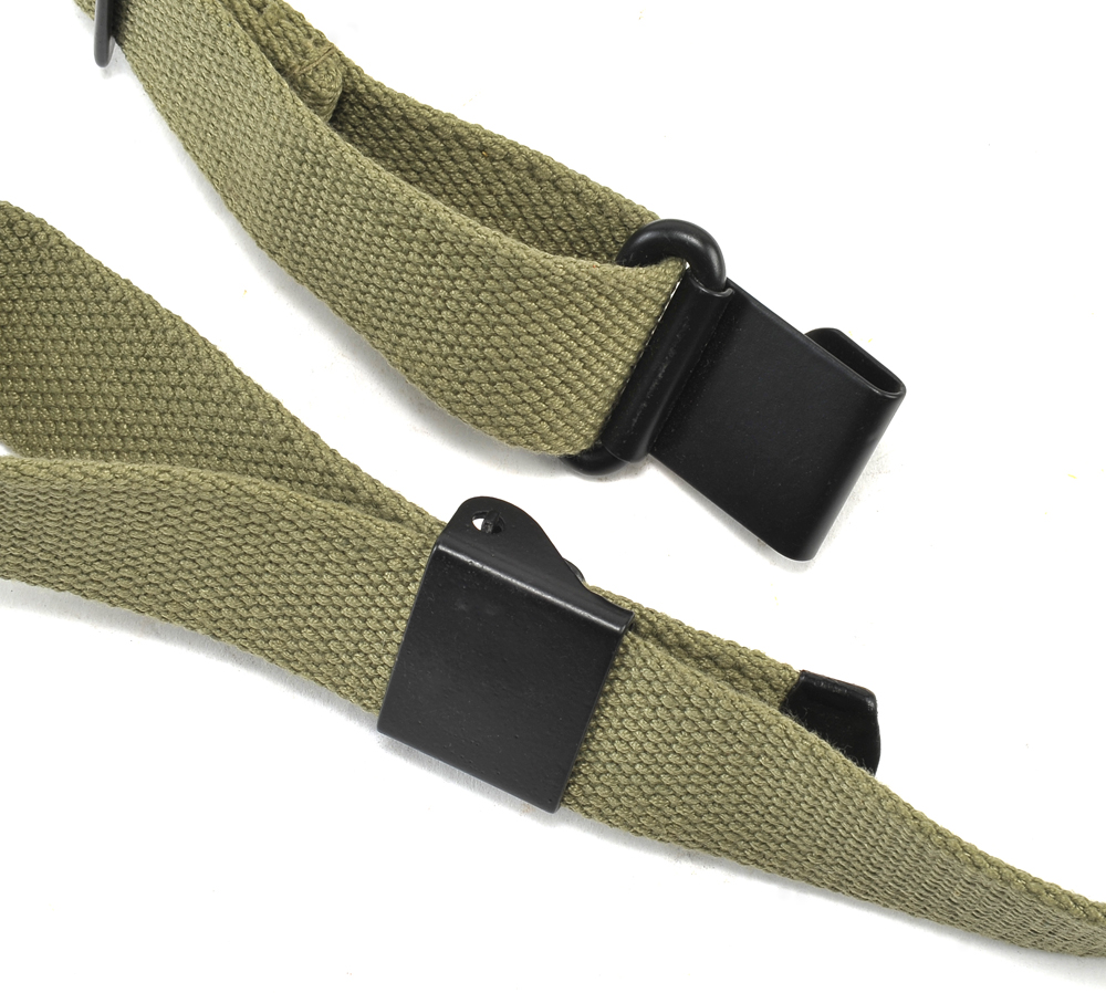 M1 GARAND CANVAS RIFLE SLING with Correct WW2 HARDWARE OD MARKED JT&L® 1944-img-1