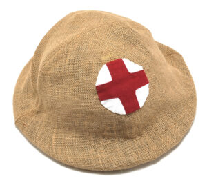 Jute Cover with Medic Cross for US WW1 Brodie Helmet