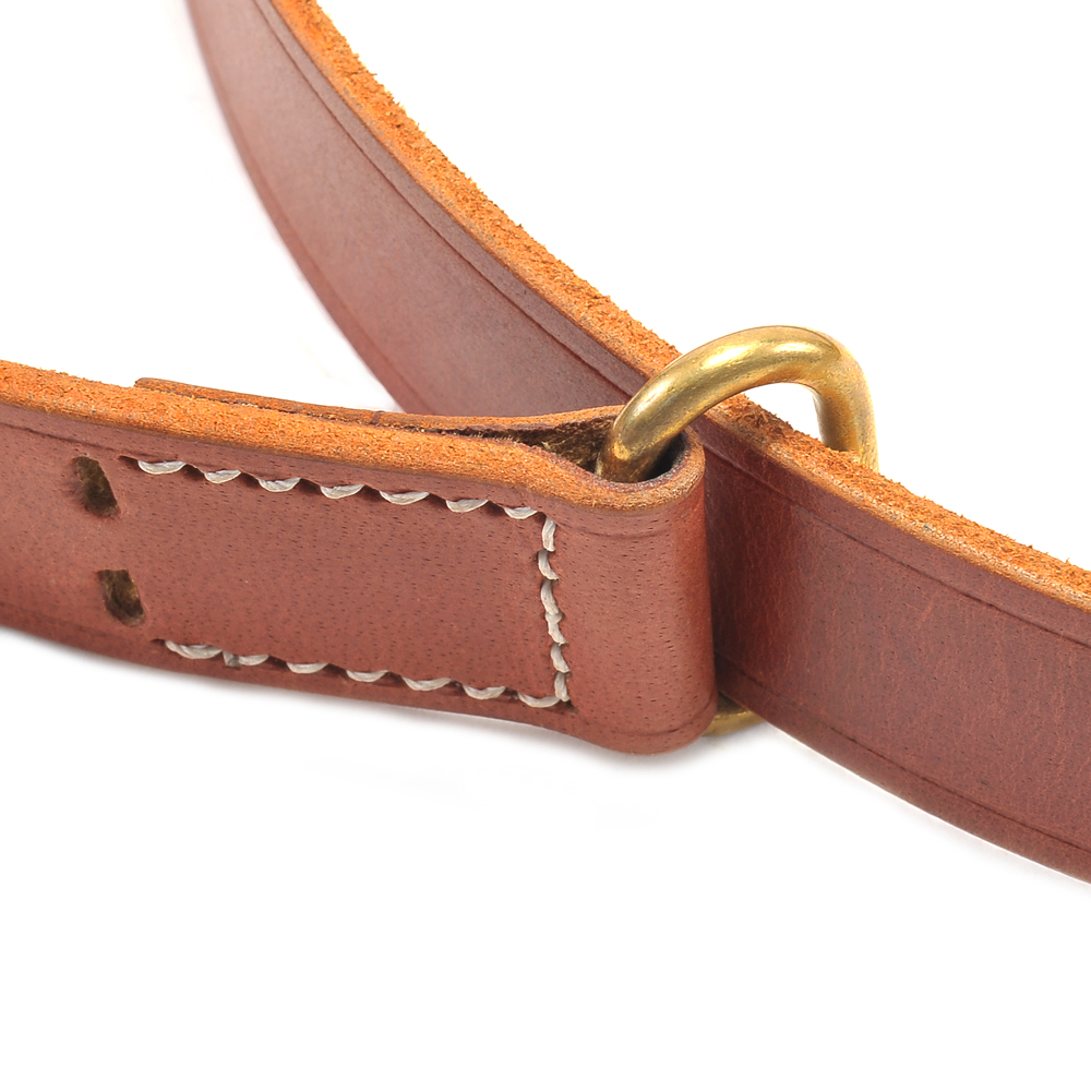 M1907 LEATHER RIFLE SLING Dated 1944 Brass Premium Drum Dyed Leather-img-3