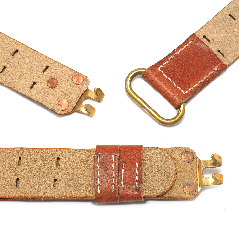 M1907 LEATHER RIFLE SLING Dated 1944 Brass Premium Drum Dyed Leather-img-5
