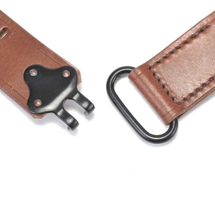 M1907 Military Leather Rifle Sling – WW1 Marked, Brass Hardware, Fits Garand Springfield