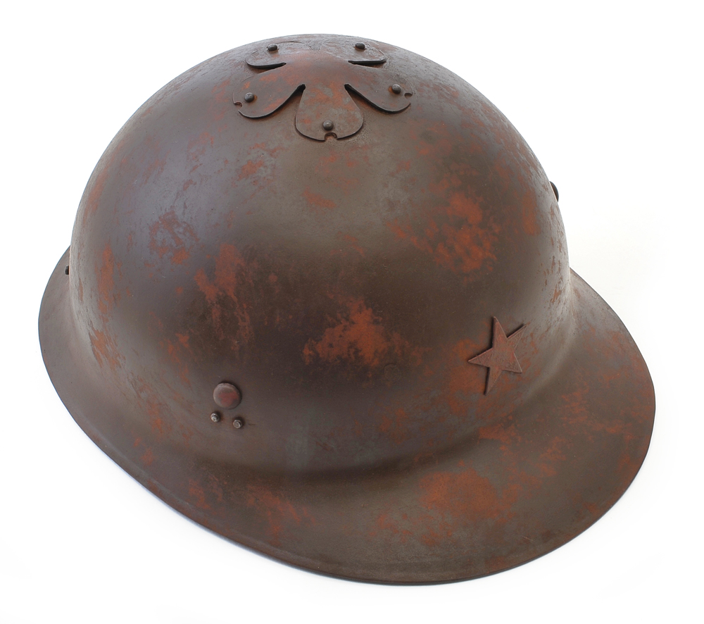 Japanese WW2 Cherry Blossom "Sakura" Army Helmet Hand Aged-img-0