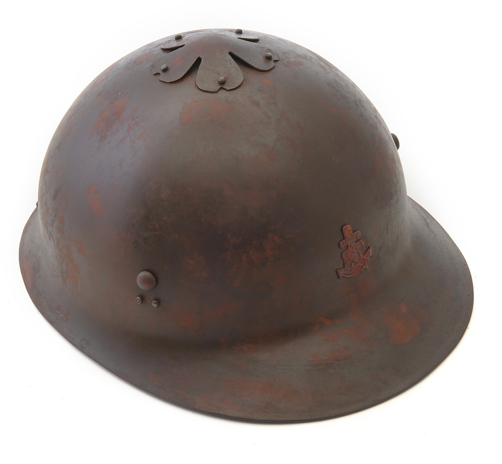 Japanese WW2 Cherry Blossom "Sakura" Navy INLF Helmet Hand Aged-img-0