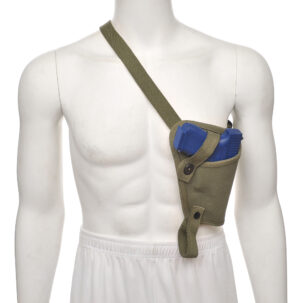 OD Cotton Webbing Tanker Shoulder Holster fits Glock 19 Marked JT&L