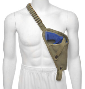 M3 Canvas Shoulder Holster With Shell Loops OD Fits Smith & Wesson Model 686 L Frame Revolvers, Colt Python and Ruger GP100 up to 6″ barrel