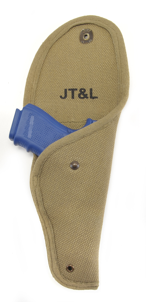 OD Cotton Webbing Hip Belt Holster fits Glock 19 Marked JT&L-img-2