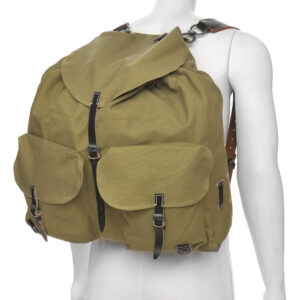 German WW2 1941 Rucksack with Leather Straps Field Green