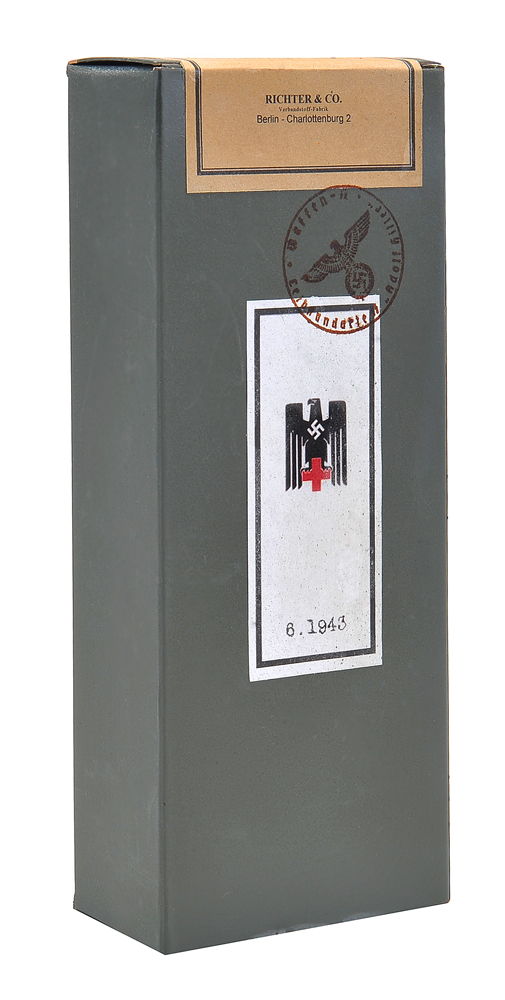 WW2 German Red Cross Gauze Bandage Roll Green Box-img-1