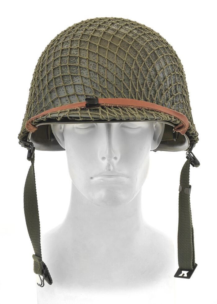 U.S. M1 Helmet Steel Pot with Liner Cork Texture and Net