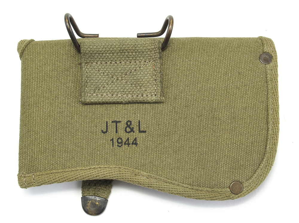 US WW2 Military Hatchet Axe Cover Dark OD marked JT&L 1944-img-2