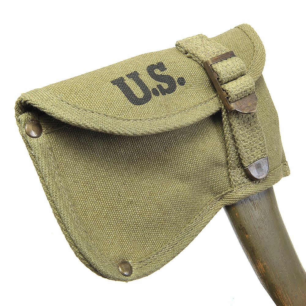 US WW2 Military Hatchet Axe Cover Dark OD marked JT&L 1944-img-0