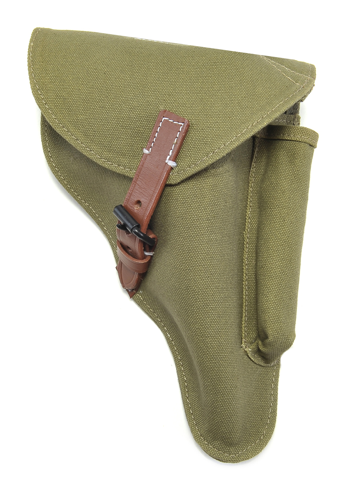 German WW2 P08 Luger Holster Field Green Marked Otto Graf Leipzig 1942-img-0