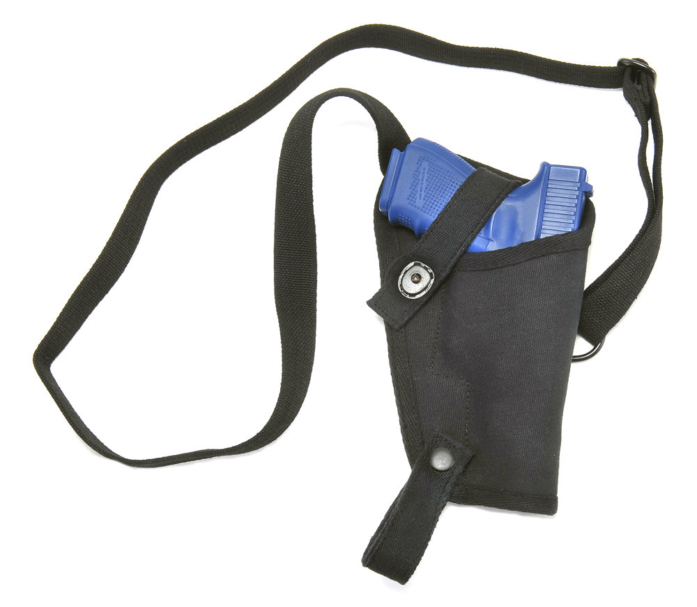 Black Cotton Webbing Tanker Shoulder Holster fits Glock 19-img-1