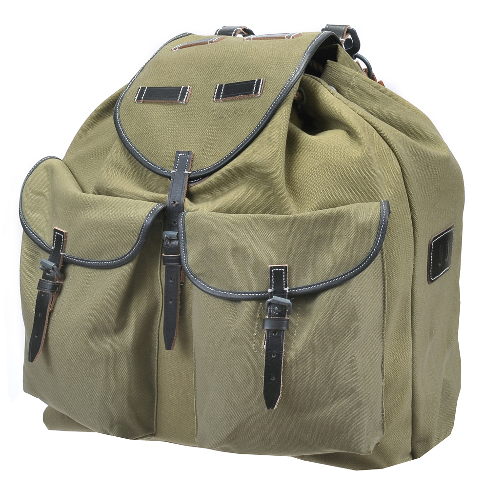 German WW2 M31 Rucksack with Leather Straps Field Green-img-1