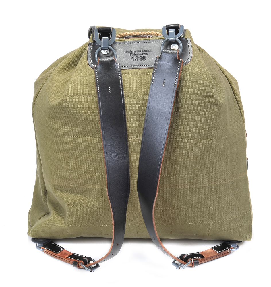 German WW2 M31 Rucksack with Leather Straps Field Green-img-3