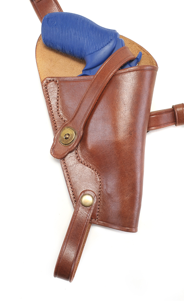Brown Leather Shoulder Holster w loops fits Taurus Judge 3" and 2" Defender-img-2