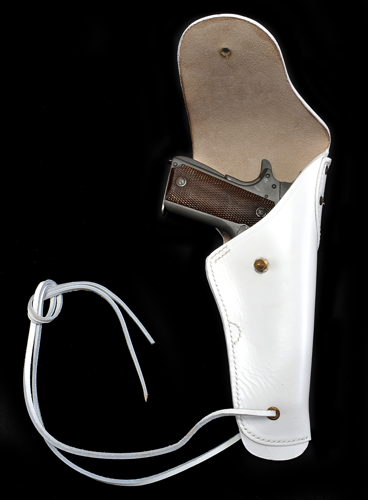US WW2 M1916 COLT 1911 .45 Holster White Leather-img-2