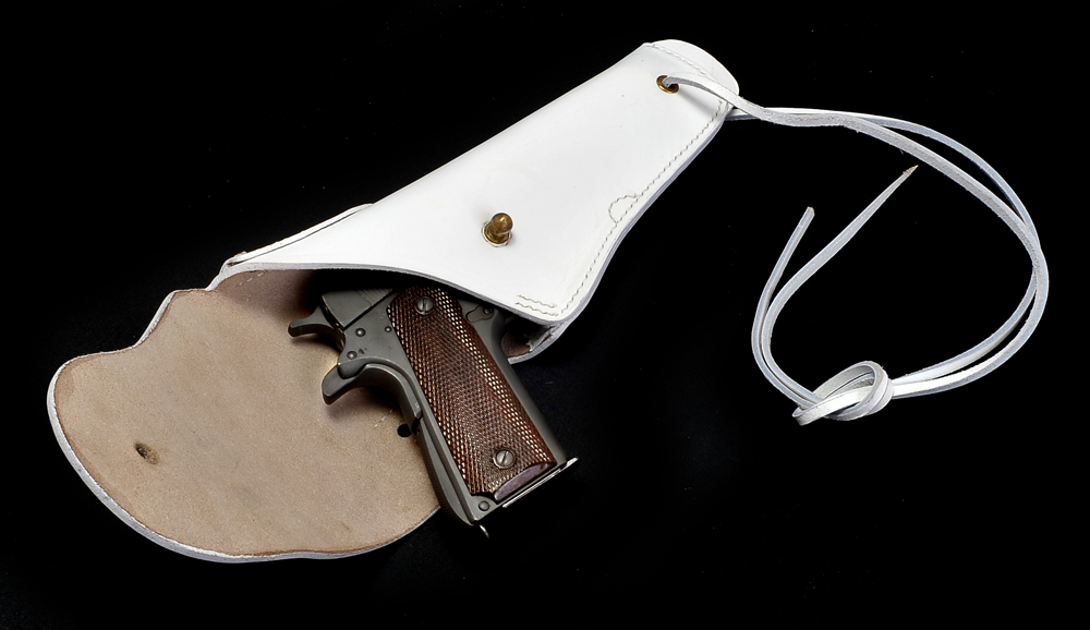 US WW2 M1916 COLT 1911 .45 Holster White Leather-img-3