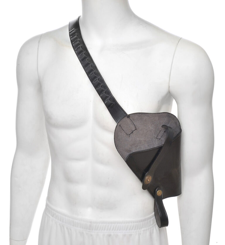 Black Leather Shoulder Holster with Shell loops fits Smith & Wesson