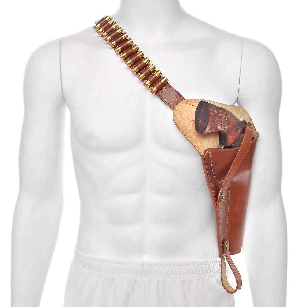Brown Leather Shoulder Holster With Shell Loops Fits S&W 629 N Frame 44 Mag-img-0