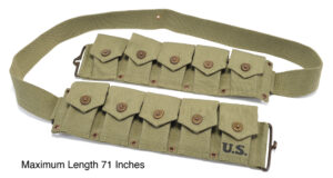 XXL WW2 U.S. M1923 Cartridge Belt Dark OD marked JT&L® 1944 XXL will fit 48″ to 70″ waist