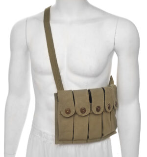 WW2 Rigger Made M1 Carbine 5 Cell Magazine Pouch with Shoulder Strap Marked JT&L 1944