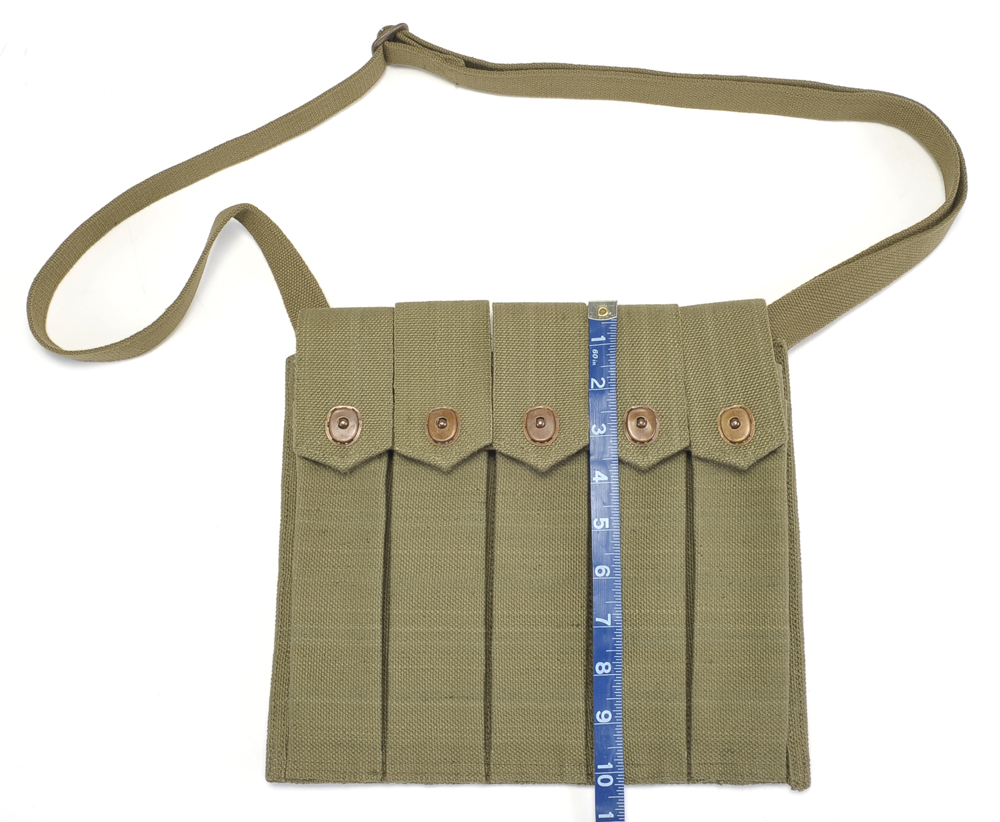 WW2 Rigger Made Thompson 5 Cell Magazine Pouch with Strap Marked JT&L 1944-img-7