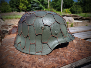 German WW2 M35 Normandy Camouflage with Chicken Wire