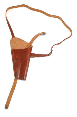 thumbnail image 2 of US WW1 M1917 1942 .45 Pistol Revolver Holster - Premium Drum Dyed Leather (Left Hand) 2 of 5