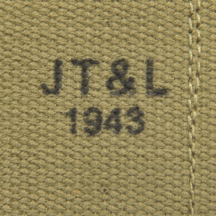 US WW2 Rigger Made M1911 .45 4 cell Magazine Pouch marked JT&L 1943