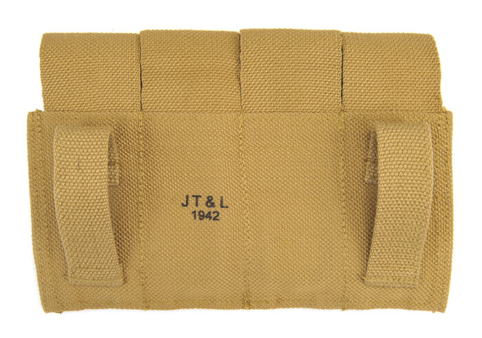 US WW2 Rigger Made M1911 .45 4 cell Magazine Pouch marked JT&L 1944