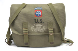 U.S. WW2  82nd Airborne M1936 Musette Bag with Shoulder strap Dark OD marked JT&L® 1944