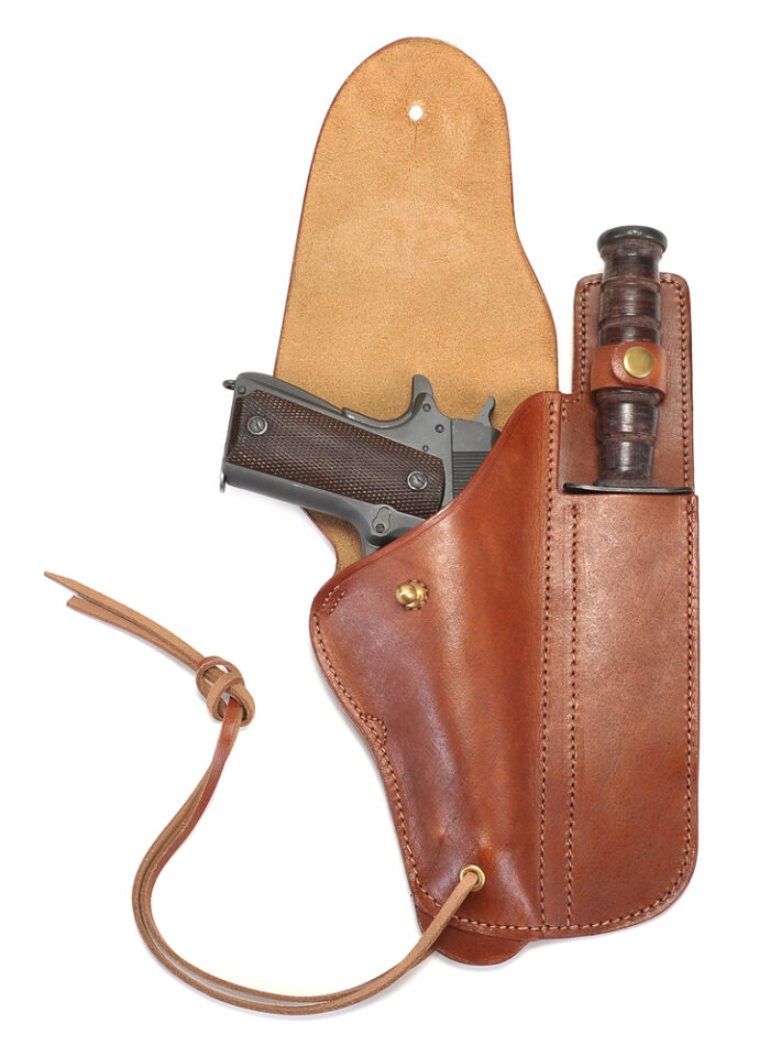 White Leather US M1916 Colt 1911 .45 Holster - Premium Drum Dyed Leather, Handmade
