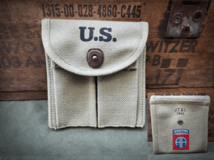82nd Airborne M1 Carbine Buttstock Type Pouch Lt OD Marked JT&L® 1943