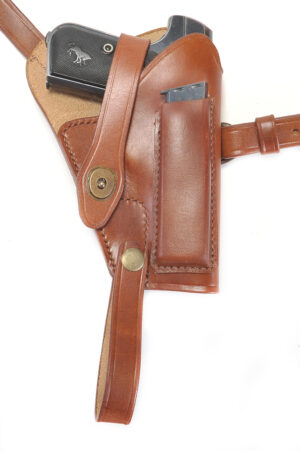 US WW2 M3 Colt 1903 1908 Hammerless Shoulder Holster with Magazine Pouch Premium Drum Dyed Leather