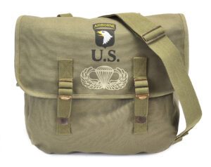 U.S. WW2  101st  Airborne Screaming Eagles M1936 Musette Bag with Shoulder strap Dark OD marked JT&L® 1944