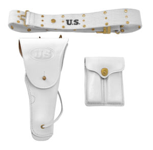 White Ceremonial Parade MP M1916 Holster Magazine Pouch and Pistol Belt