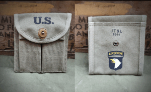 101st Airborne Screaming Eagles M1 Carbine Buttstock Type Pouch OD Marked JT&L® 1944