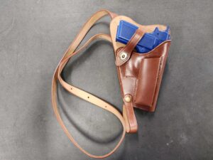 Brown Leather Shoulder Holster with Magazine Pouch fits Browning Hi Power Springfield Armory SA-35 EAA Girsan MC P35 Production Model