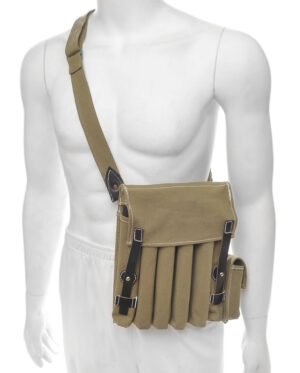 German WW2 Fallschirmager MP40 Magazine Pouch with Shoulder Strap Field Green