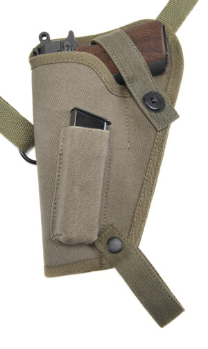 Canvas Shoulder Holster with Magazine Pouch fits Browning Hi Power Springfield Armory SA-35 EAA Girsan MC P35 Left Hand Version