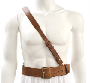 Sam Browne Belt with Shoulder Strap Brown Leather WW1 will fit 46″ – 50″