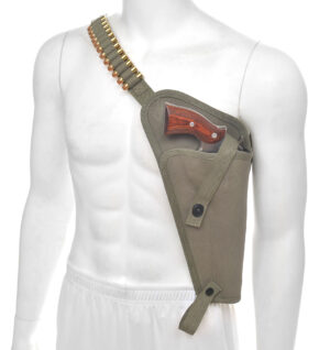 OD Canvas M3 Tanker Shoulder Holster with Shell Loops Marked JT&L fits Ruger Redhawk