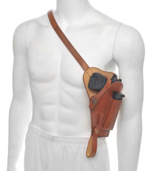 M3 Tanker Shoulder Holster Premium Drum Dyed Leather with Magazine Pouch fits Beretta Model 92FS Taurus PT 92