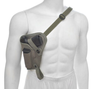 OD Cotton Webbing Tanker Shoulder Holster with Magazine Pouch fits Glock 19 Glock 17 Left Hand