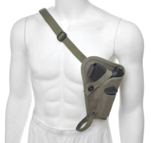 OD Cotton Webbing Tanker Shoulder Holster with Magazine Pouch fits Glock 19 Glock 17