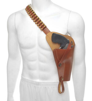 Brown Leather Shoulder Holster With Shell Loops Fits Colt Anaconda 44 Magnum