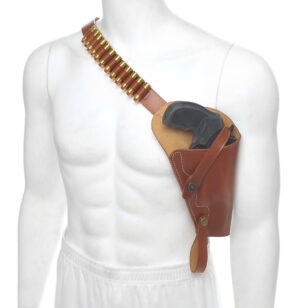 Brown Leather Shoulder Holster with Shell loops fits Taurus Judge Magnum with 3″ Cylinder