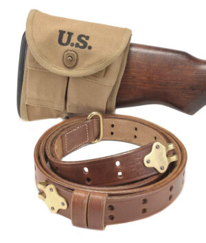 M1 Garand Buttstock Pouch and Leather M1907 Sling Marked JT&L 1942