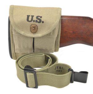 M1 Garand Buttstock Pouch and Canvas Sling marked JT&L 1943